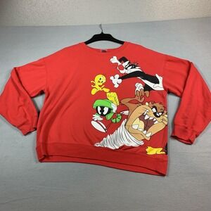 Looney Tunes Sweatshirt Men 3XL Crewneck Marvin Tweety Taz Bugs Bunny Daffy READ
